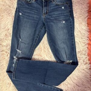 Old Navy Women's Distressed Skinny Jeans - Blue